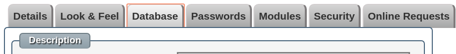 Database tab