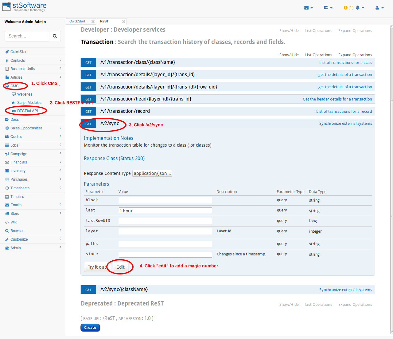 Open Sync ReST service