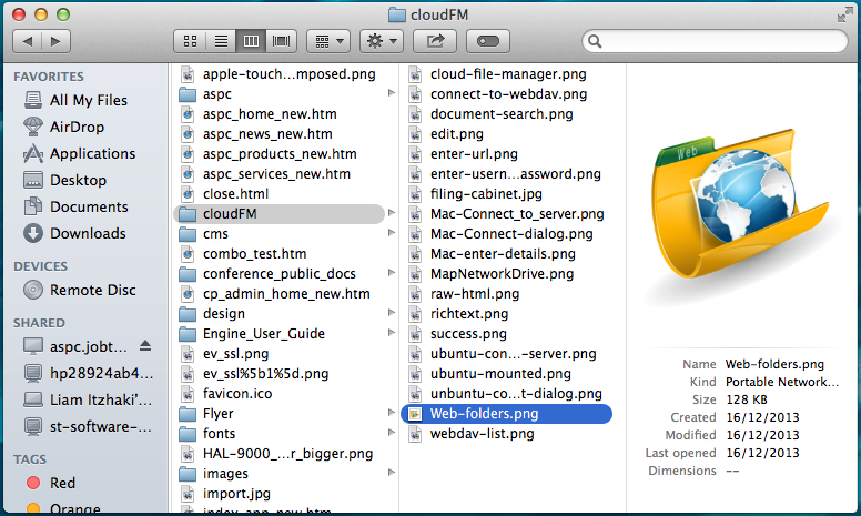 Mac using webdav