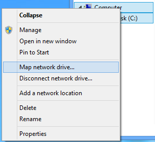 Map a network drive