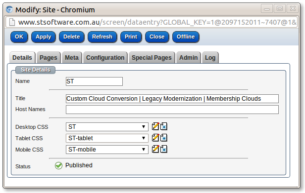 Site form